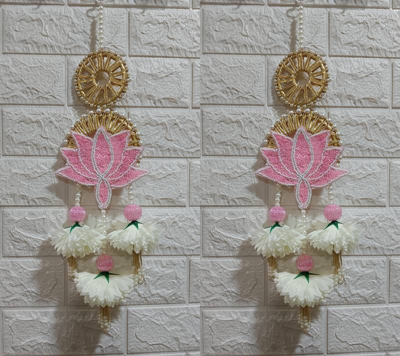 decorative lotus chudi hanging for home decor  handmade main door  pooja decor & all festival decor (pack of 2)