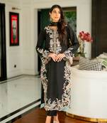 Black Color  Embroidery Work Rayon Kaftan Salwar Suit