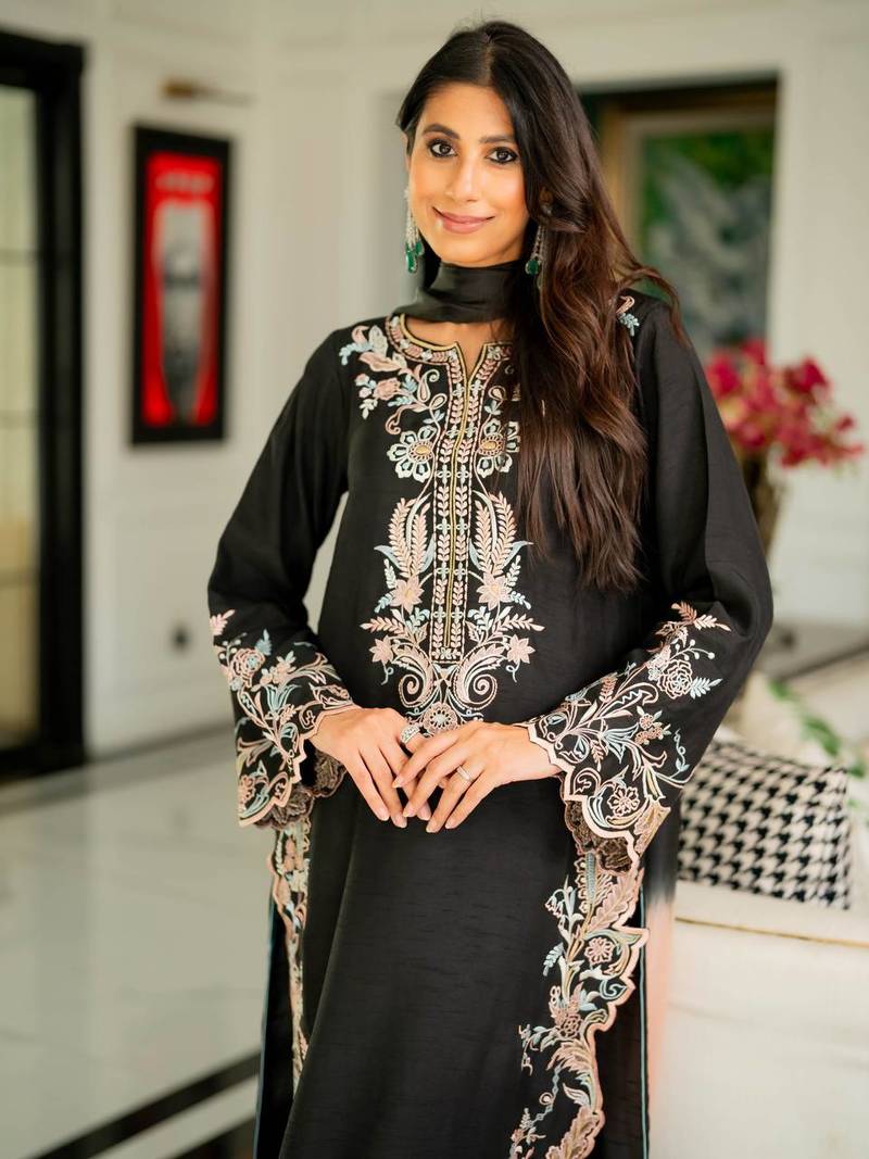 Black Color  Embroidery Work Rayon Kaftan Salwar Suit