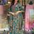 GREEN FLORAL DIGITAL PRINT DESIGN AND COTTON BLEND FABRIC ANARKALI KURTI PALAZZO DUPATTA SET
