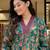 GREEN FLORAL DIGITAL PRINT DESIGN AND COTTON BLEND FABRIC ANARKALI KURTI PALAZZO DUPATTA SET