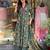 GREEN FLORAL DIGITAL PRINT DESIGN AND COTTON BLEND FABRIC ANARKALI KURTI PALAZZO DUPATTA SET