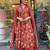 RED FLORAL DIGITAL PRINT DESIGN AND COTTON BLEND FABRIC ANARKALI KURTI PALAZZO DUPATTA SET