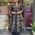 NAVYBLUE FLORAL DIGITAL PRINT DESIGN AND COTTON BLEND FABRIC ANARKALI KURTI PALAZZO DUPATTA SET