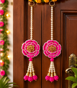 traditional beautiful shubh labh hanging wall hanging for decor wall hanging for home decor hanging (pack of 2) 