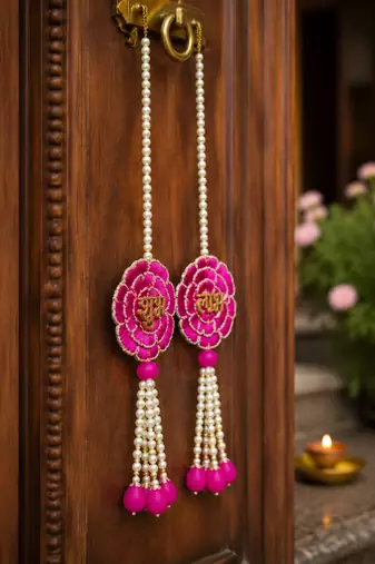 traditional beautiful shubh labh hanging wall hanging for decor wall hanging for home decor hanging (pack of 2) 
