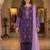 lavender color embroidery and mirror work rayon salwar suit