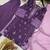 lavender color embroidery and mirror work rayon salwar suit