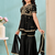 Black embroidered modal silk a line kids salwar suits