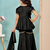 Black embroidered modal silk a line kids salwar suits