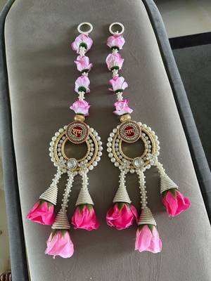 handmade multicolour rose moti chudi cone hanging for decoration  hanging for home decor hanging (pack of 2) 1