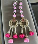 handmade multicolour rose moti chudi cone hanging for decoration  hanging for home decor hanging (pack of 2)