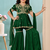 Green embroidered modal silk a line kids salwar suits