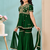 Green embroidered modal silk a line kids salwar suits