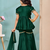 Green embroidered modal silk a line kids salwar suits