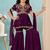 Purple embroidered modal silk a line kids salwar suits