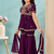 Purple embroidered modal silk a line kids salwar suits