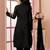 Black embroidered faux georgette straight cut kids salwar suits