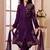 Purple embroidered faux georgette straight cut kids salwar suits