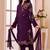 Purple embroidered faux georgette straight cut kids salwar suits