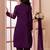 Purple embroidered faux georgette straight cut kids salwar suits