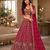 rani pink color Crystal and Motif Handwork Sequence work Net Lehenga Choli set