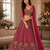 rani pink color Crystal and Motif Handwork Sequence work Net Lehenga Choli set