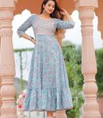 Reyon blue anarkali gawn