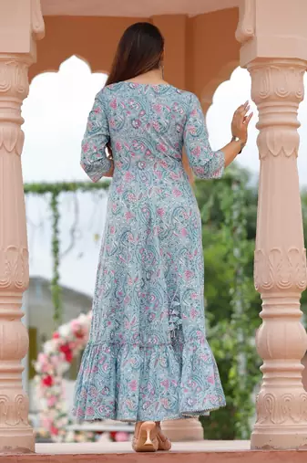 Reyon blue anarkali gawn
