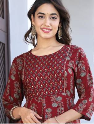Reyon maroon anarkali gawn 4