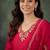 PINK EMBRODEIRY WORK WITH COTTON BLEND KURTI PANT DUPATTA SET