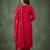 PINK EMBRODEIRY WORK WITH COTTON BLEND KURTI PANT DUPATTA SET
