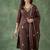 BROWN EMBRODEIRY WORK WITH COTTON BLEND KURTI PANT DUPATTA SET