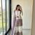 Lavender And White Color Embroidery Work Georgette  Salwar Suit