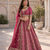 rani pink color Embroidered Detailed Thread Sequins and Diamond work Satin Lehenga Choli set