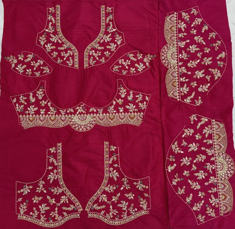 rani pink color Embroidered Detailed Thread Sequins and Diamond work Satin Lehenga Choli set