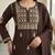 brown color embroidery  work rayon salwar suit