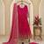 rani pink color hevvy sequins emrodery work faux georgette gown set