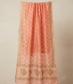 Orange block printed dupatta