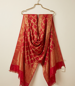 Self jari weaving orange dupatta