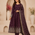 wine color hevvy sequins emrodery work faux georgette gown set