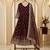 wine color hevvy sequins emrodery work faux georgette gown set