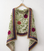 Green embroidered dupatta