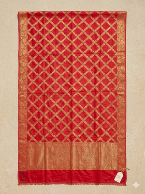 Self jari weaving orange dupatta 2