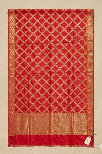 Self jari weaving orange dupatta