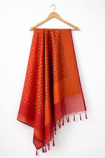 Orange banarasi dupatta
