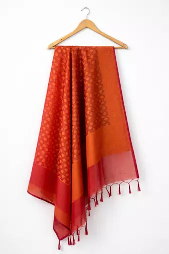Orange banarasi dupatta