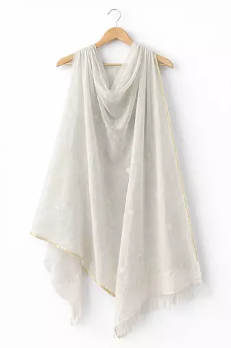 Chikan cotton dupatta