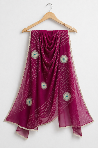 Georgette bandhani dupatta
