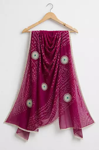 Georgette bandhani dupatta